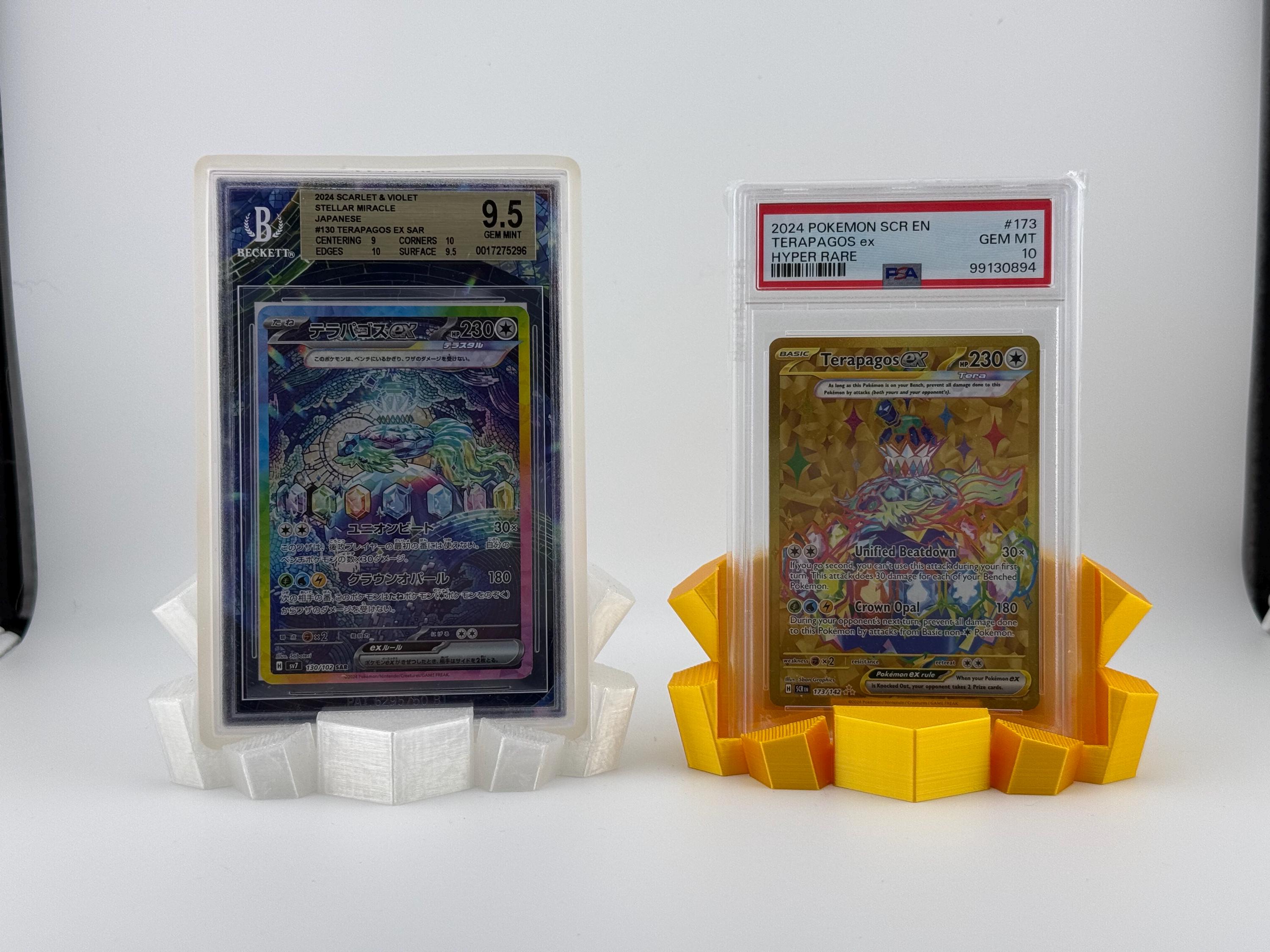 3D printed crystal stand for Pokemon cards