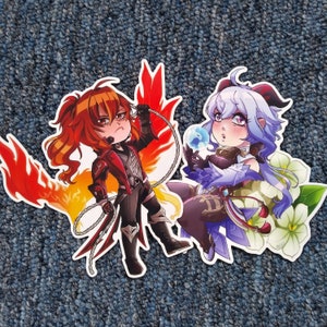Genshin Diluc and Ganyu Stickers