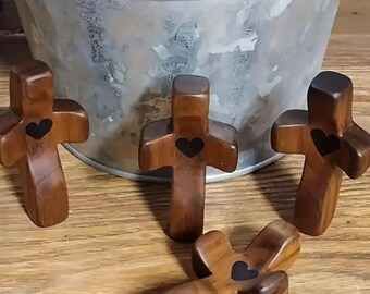 Creative Olive Wood Handmade Crafts Art Handle Cross Gift Cross My Heart Encouragement Gift