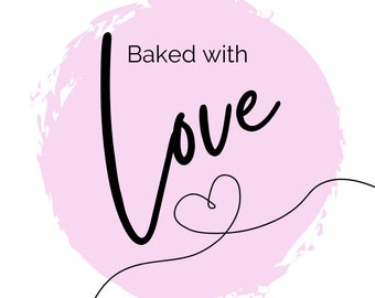 BizTech Boutique Baked with Love Sticker Editable Digital Download Template