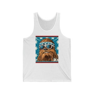 American Flag Chewbacca Unisex Jersey Tank
