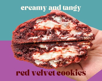 Red Velvet Cookie Recipe | Gourmet Homemade Stuffed Cookie | Cottage Friendly Cookie Recipe | Stuffed Gourmet NY Style Cookies