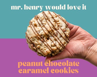 ピーナッツチョコレートキャラメルクッキーのレシピ | キャンディーバー風クッキー | グルメな詰め物クッキー | 詰め物グルメクッキー | NY スタイルのクッキー