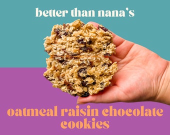 Oatmeal Raisin Chocolate Cookie Recipe | Homemade Gourmet Cookie Recipe | Gourmet Cookies | Stuffed Cookie | NY Style Cookie | Bakery Recipe