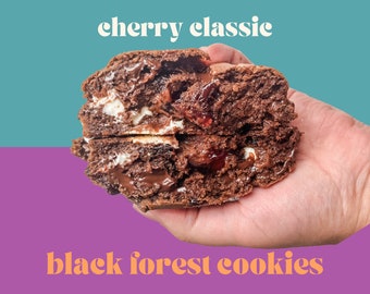 Black Forest Cookie Recipe | Cherry Chocolate Stuffed Cookie | Homemade Gourmet Cookie Recipe | Stuffed Gourmet Cookies | NY Style Cookies