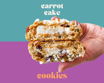 Carrot Cake Cookie Recipe | Homemade Gourmet Cookie Recipe | Easter Gourmet Cookies | Stuffed Cookies | NY Style Cookies | Bakery Recipes