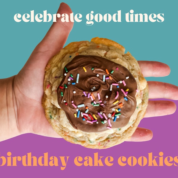 Birthday Cake Cookie Recipe | Gourmet Homemade Cookie | Cottage Friendly Cookie Recipe | Loaded Gourmet NY Style Cookies