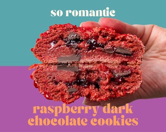 Raspberry Dark Chocolate Cookie Recipe | Valentine's Day Cookies | Gourmet Stuffed Cookie | NY Style Cookies