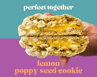 Lemon Poppy Seed Cookie Recipe | Gourmet Stuffed Cookie | Homemade Gourmet Cookie Recipe | Stuffed Gourmet Cookies | NY Style Cookies