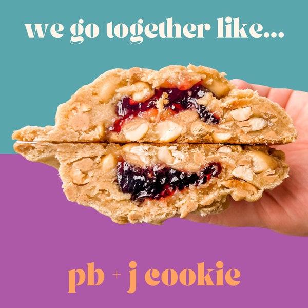 PB and J Cookie Recipe | Homemade Gourmet Cookie Recipe | Gourmet Cookies | Stuffed Cookies | NY Style Cookies | Bakery Recipes