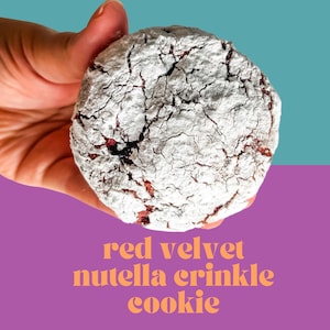 Red Velvet Nutella Crinkle Cookie Recipe | Christmas Stuffed Cookies | Christmas Gourmet Cookie Recipe | NY Style Cookies