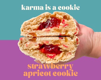 Strawberry and Apricot Cookie Recipe | Gourmet Stuffed Cookie | Cottage Friendly Cookie Recipe | Homemade Cookies | NY Style Cookies