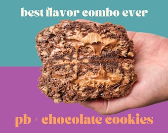 PB and Chocolate Cookie Recipe | Gourmet Stuffed Cookie | Homemade Gourmet Cookie Recipe | Stuffed Gourmet Cookies | NY Style Cookies