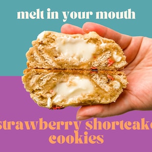 Strawberry Shortcake Cookie Recipe | Homemade Gourmet Cookie Recipe | Gourmet Stuffed Cookies | Home Bakery Recipe | Cookie Exchange Recipes