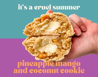 Pineapple, Mango and Coconut Cookie Recipe | Gourmet Stuffed Cookie | Cottage Friendly Cookie Recipe | Homemade Cookies | NY Style Cookies