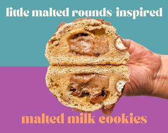 Malted Milk Cookie Recipe | Candy Inspired Cookie | Gourmet Stuffed Cookie | Stuffed Gourmet Cookies | NY Style Cookies