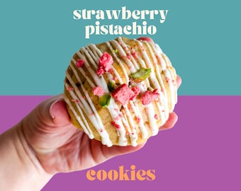 ストロベリーピスタチオクッキーのレシピ | グルメクッキーのレシピ | イースターグルメクッキー | 詰め物クッキー | NYスタイルクッキー | ベーカリーレシピ