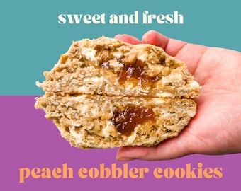 Peach Cobbler Cookie Recipe | Stuffed Cookie | Gourmet Cookie Recipe | Homemade Cookies | Bakery Recipes | NY Style Cookie Recipe