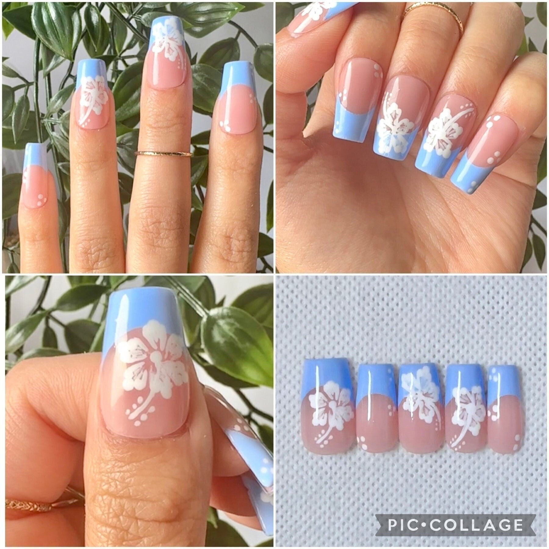 Tropical Hibiscus Flower Nail Design Etsy