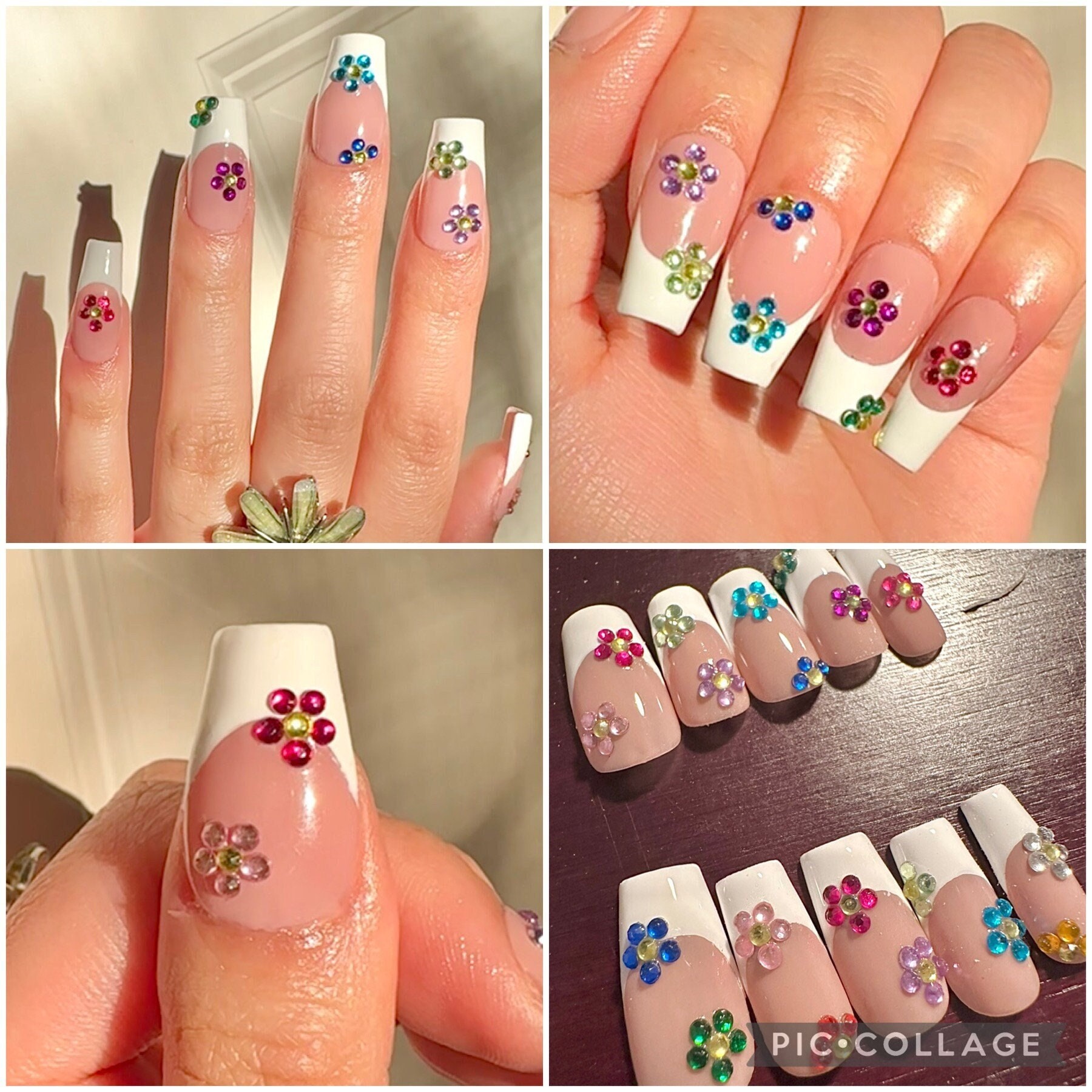 3d Rose/ Flower Nail Charms/ Nail Gem Nail Sticker/ Rhinestone