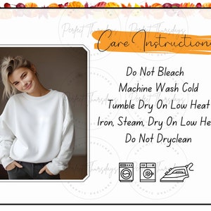 Lane Seven LS14004 Size Chart Care Instructions and Key Features Mockups, Crewneck Sweater Size Chart, Long Sleeve Crewneck Sweatshirts image 2