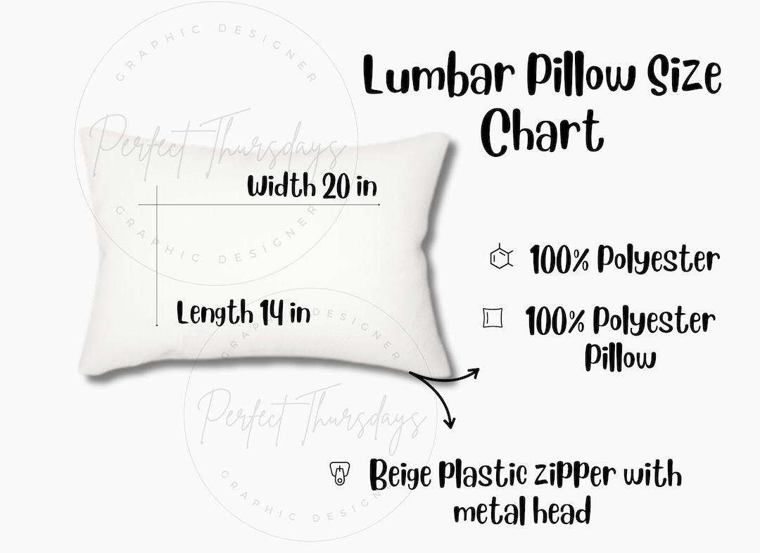 Lumbar Pillow Size Chart Lumbar Pillow Size Chart Editable Template 2 Digital Jpg Download File