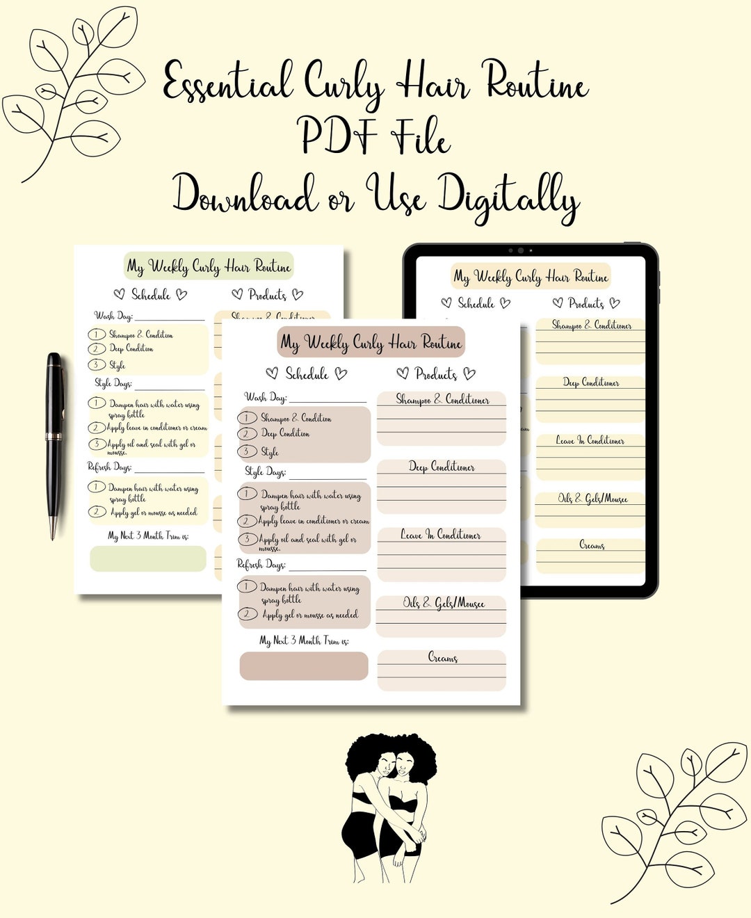 Curly Hair Care PDF Curly Hair Care Routine Beginners Guide Template