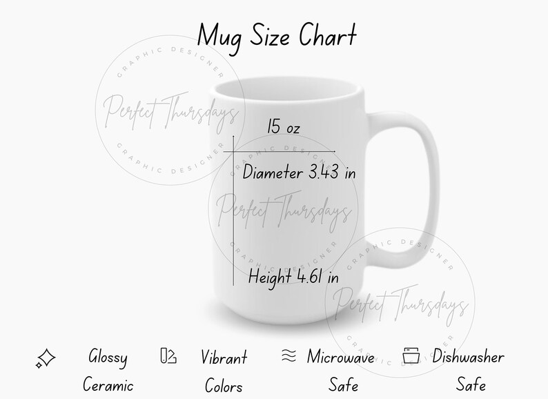 Mug Size Chart Template, Editable Mug Size Chart Template Mug Product