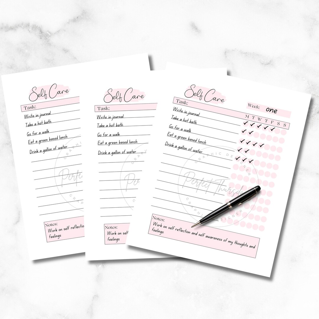 Self Care Printable Checklist, Minimalistic Self Care Task Printable ...