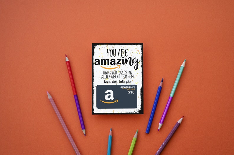 Instant Download Editable Amazon Gift Card Holder Template for Teacher Appreciation Gift