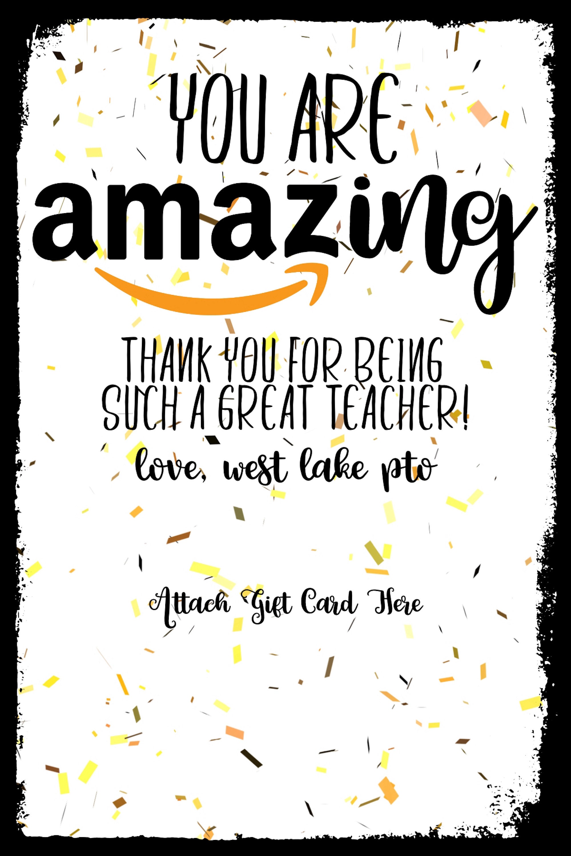 Instant Download Editable Amazon Gift Card Holder Template for Teacher ...