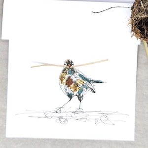 Carte oiseau, carte faite main, carte originale, jolie carte oiseau, carte vierge, carte pour anniversaire, anniversaire ami, carte de voeux