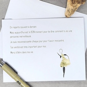Amazing friend card, best friend card, friendship card, original handmade card, ecofriendly card, Blank card, gift for friend, french card