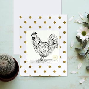 Carte de coq écologique peinte à la main - Oeuvre d'art animalière vibrante - Carte de style campagnard parfaite