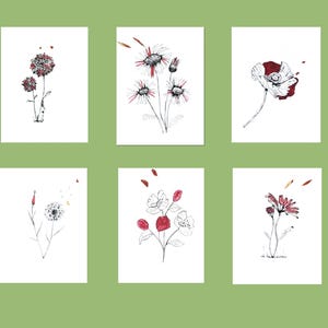 Carte florale originale, carte florale pour toutes les occasions, carte écologique, carte unique, carte botanique, carte florale vierge