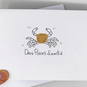 Friendship card, french card,  funny card, blank card, original card, illustrated cards, eco friendly card, sustainable cards