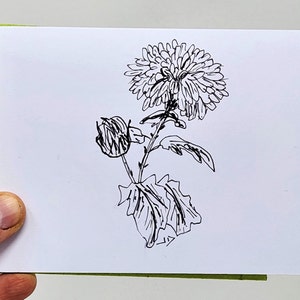 Original art card, plantable seed card, flower card, blank card, handmade card, zero waste, floral art card, blank cards