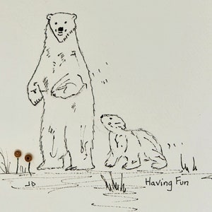 Carte de famille ours, carte faite main, carte vierge originale, carte écologique, carte ours faite main, carte pour elle, carte pour maman