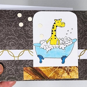Carte girafe faite main, art du collage, girafe d'anniversaire, carte d'anniversaire unique, amateurs de girafe, fait main avec amour, carte unique en son genre