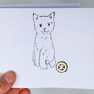 Carte de voeux chat écologique faite main pour toutes les occasions, carte d'anniversaire, cartes simplement parce que, carte vierge, carte pour amoureux des chats, sans noix