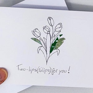 Carte vierge tulipes, carte d'anniversaire, carte durable, mode de vie écologique, carte de réduction des déchets, carte faite main, carte recyclée, carte inspirée de la nature