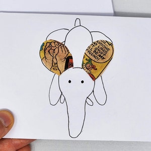 Carte éléphant, nouveaux parents, nouvelle famille, carte animal, carte vierge, carte faite main, nouveau bébé, carte mignonne, carte vierge unique, carte pour toutes les occasions