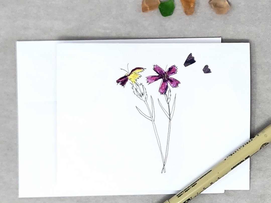 Hand-painted Wildflower Birthday Card: Blank Floral Watercolor Card - Etsy