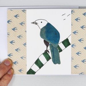 Birthday card, collage bird card, handmade card, note card, art card, greeting card, any occasion card, thank you card