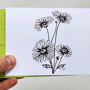 Handmade floral blank card - Ecofriendly floral card