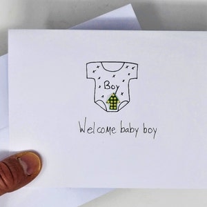 Carte de bébé garçon, nouvelle carte de bébé, carte durable, carte faite main, carte originale, carte personnalisée, carte respectueuse de l'environnement, soucieux de la planète