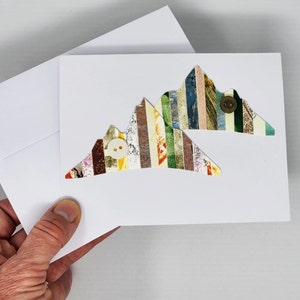 Montagnes colorées, carte de montagnes, carte faite main, carte pour elle, carte d'anniversaire, carte pour toutes les occasions, carte de montagnes, carte de remerciement