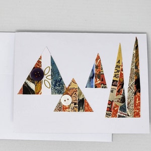 Carte d'arbres, carte d'arbres colorées, arbres modernes, carte faite main, carte vierge, montagnes Rocheuses, carte originale, carte unique, carte d'anniversaire