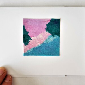 Cartes d'art, carte écologique, cartes originales, carte abstraite vierge, anniversaire coloré, carte d'anniversaire, carte pensée à vous, fait main, plage