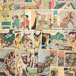 Comic scrap paper, journaling paper, scrapbooking paper, vintage comic paper, retro cartoon, collage paper supply